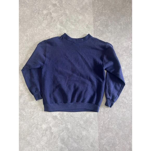 90s Vintage Auburn Tigers Navy Russell Kangaroo Pocket Navy Crewneck Size L - Picture 3 of 4